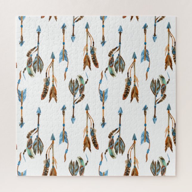 Stammpfeile: Vintage Aquarellbilder. Puzzle (Vertikal)