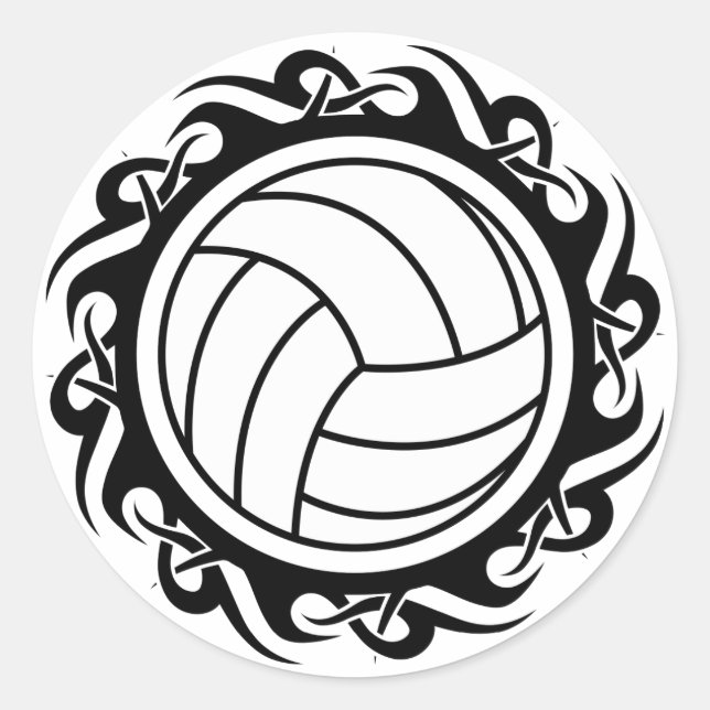 Stammvolleyball Runder Aufkleber (Vorderseite)