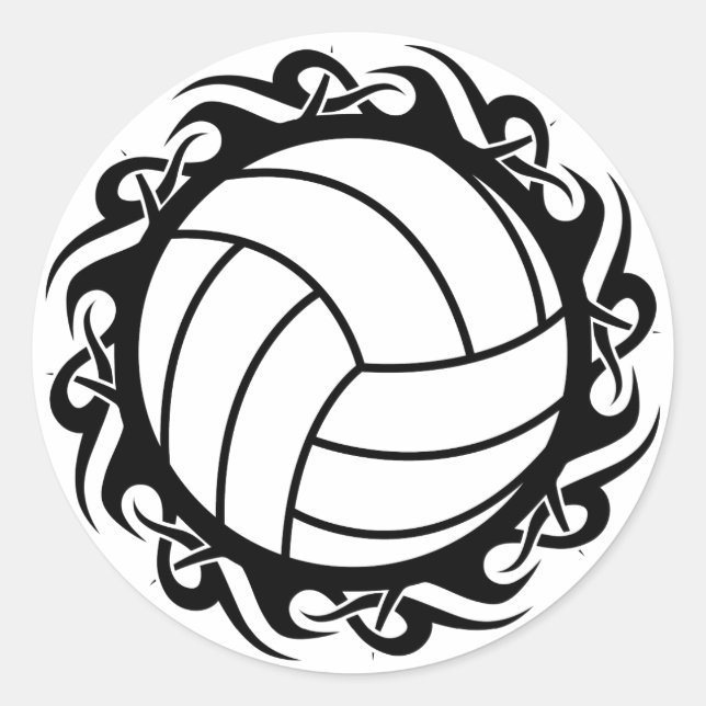 Stammvolleyball Runder Aufkleber (Vorderseite)