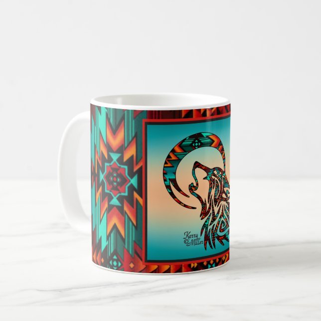 StammWolf heult an der Mondkaffee-Tasse Kaffeetasse (Vorderseite Links)