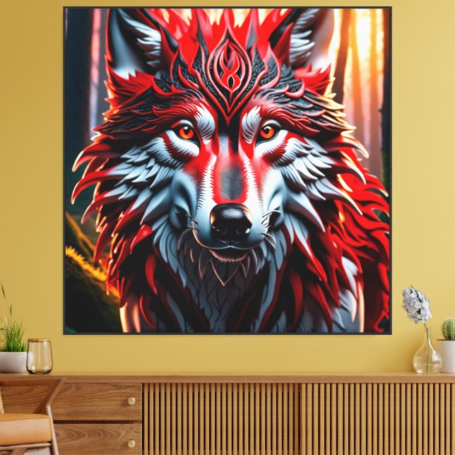 Stammwolf Leinwanddruck (Insitu (Wohnzimmer))