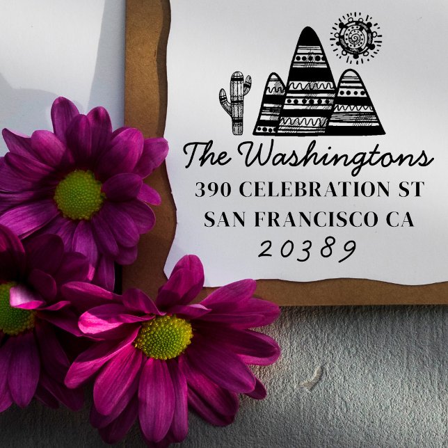 Stammwüste Zeichnend Rücksendeadresse von Familien Permastempel (Von Creator hochgeladen)