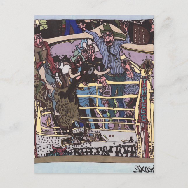 Stampede 8 Sekunden Postkarte (Vorderseite)