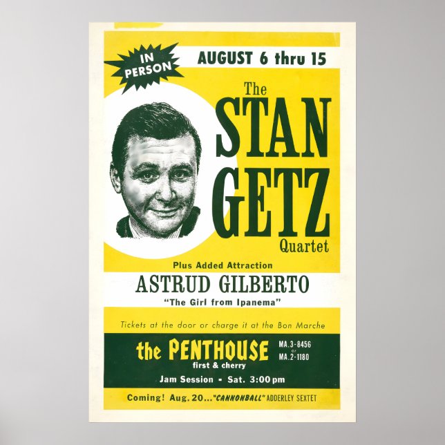 Stan Getz - Astrud Gilberto Jazzplakat - Mädchen Poster (Vorne)