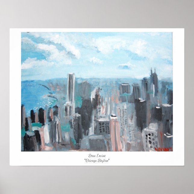 Stan Levine "Chicago Skyline" Poster (Vorne)