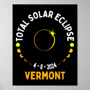 Stand: 04 08 24 Gesamt Solar Eclipse 2024 Vermont Poster