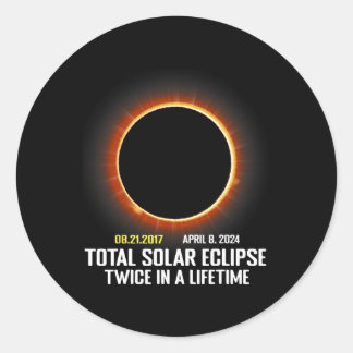 Stand 2024 Gesamt Solar Eclipse Männer Frauen Boy  Runder Aufkleber