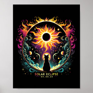 Stand: 8. April 2024 Solar Eclipse Cat Lover Poster