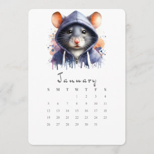 Stand-Alone Kalender Mouse Splash Art Menükarte