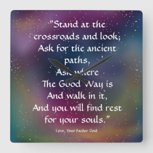 Stand an der Kreuzung - Liebe Gott Akryluhr Quadratische Wanduhr