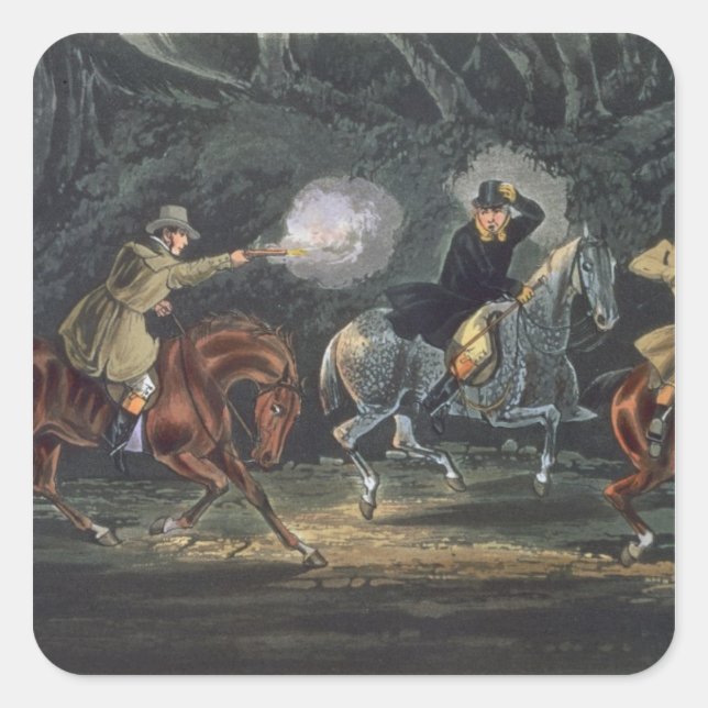 Stand and Deliver, bewässert von E. Duncan Quadratischer Aufkleber (Vorderseite)