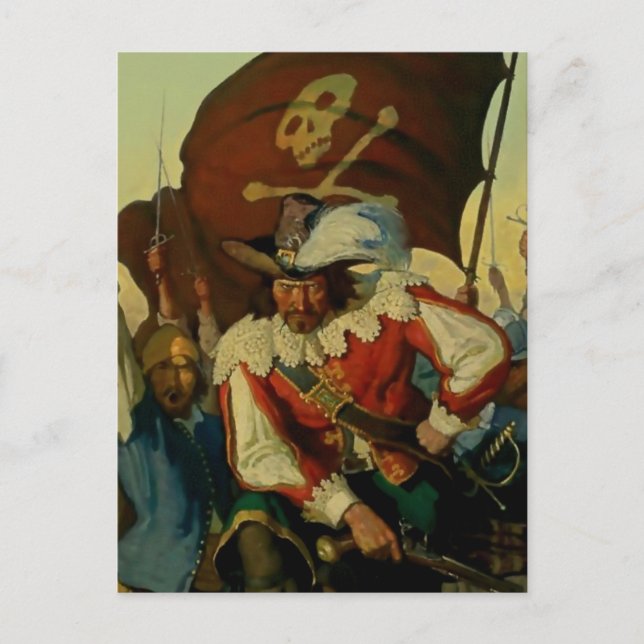 "Stand and Deliver" Pirate Art von NC Wyeth Postkarte (Vorderseite)