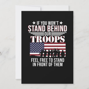 Stand Behind Our Troops Happy Veterans Day Support Dankeskarte