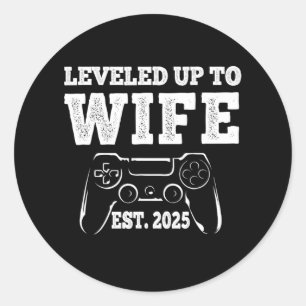 Stand bis Ehefrau 2025 Funny Just Married Gamer T Runder Aufkleber