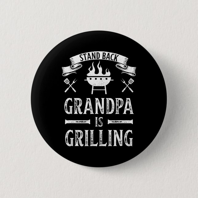 Stand CK Opa Grillt Grillen Rbecue Fathers Da Button (Vorderseite)