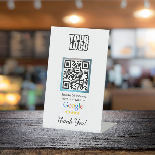 Stand der Google-Bewertung mit QR-Code Sockelschild