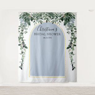 Stand des Botanischen Brautparty Dusty BLue Arch Wandteppich