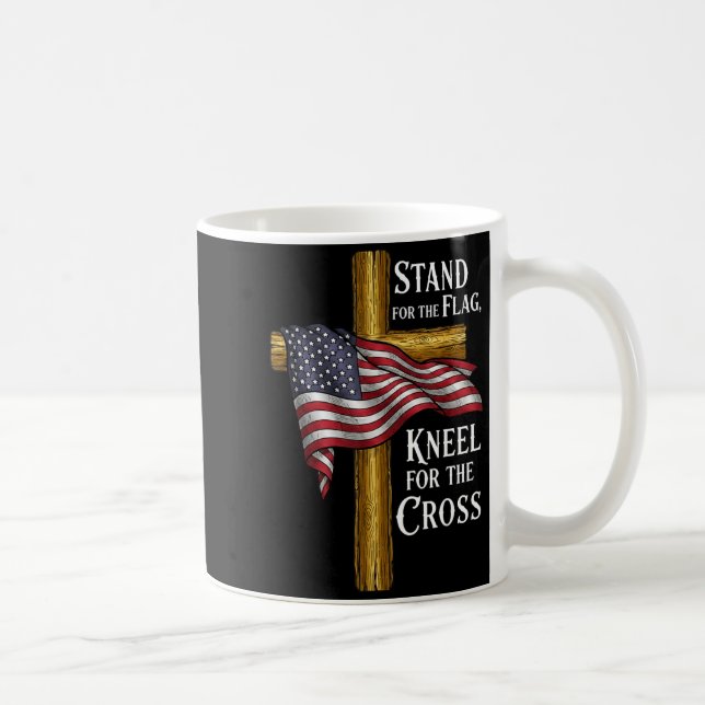 Stand For Flag Kneel For Cross Patriotic Christian Kaffeetasse (Rechts)