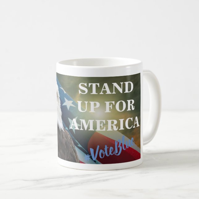 STAND FÜR AMERIKA #VoteBlue Kaffeetasse (VorderseiteRechts)