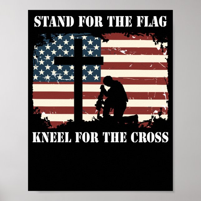 Stand für die Fahne für das Kreuz Poster (Vorne)