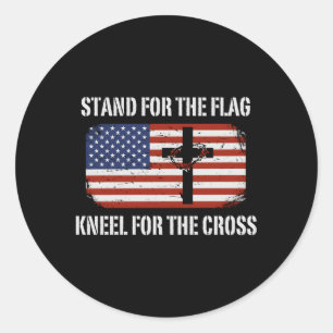 Stand für die Fahne für das Kreuz Runder Aufkleber