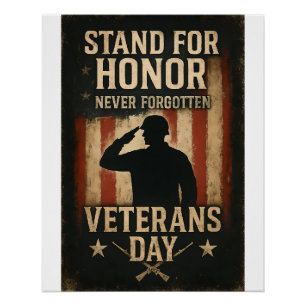 Stand für Ehre - Veteranen Day Tribute Design Poster
