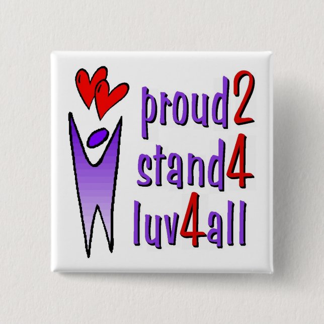 Stand für Liebe-Knopf - Weiß Button (Vorderseite)