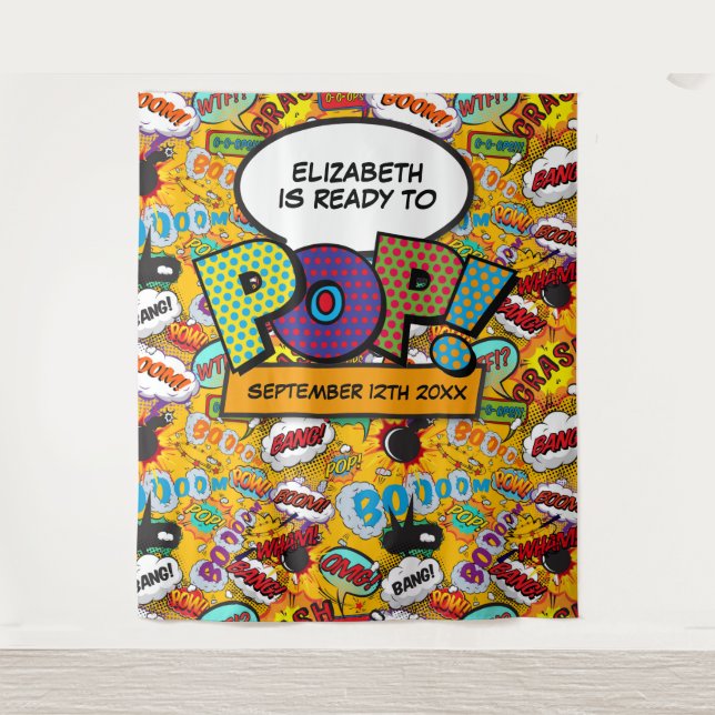 Stand für Pop Fun Baby Dusche Foto Stand Wandteppich (Vorderseite)