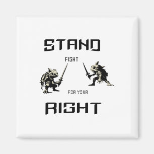 Stand-Kämpfe für den richtigen Aufkleber Magnet