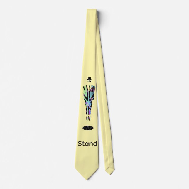 Stand-Logo Einsamer Mann Gelb  Krawatte (Vorderseite)