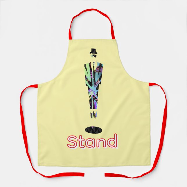 Stand-Logo Einsamer Mann Gelb  Schürze (Vorderseite)