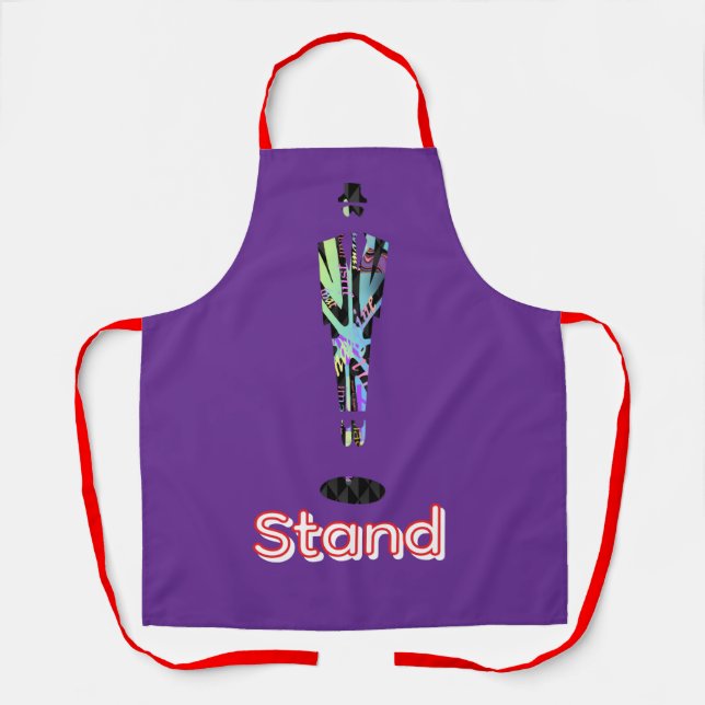 Stand-Logo Einsamer Mann Lila   Schürze (Vorderseite)