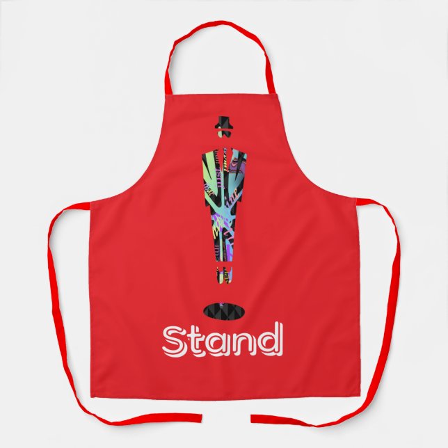 Stand Logo Einsamer Mann Rot  Schürze (Vorderseite)
