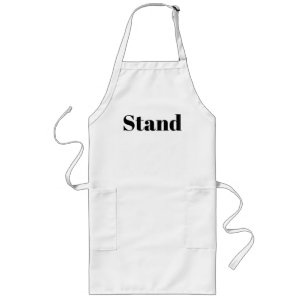 Stand-Logo Weißer Koch Barbecue Küche Lange Schürze