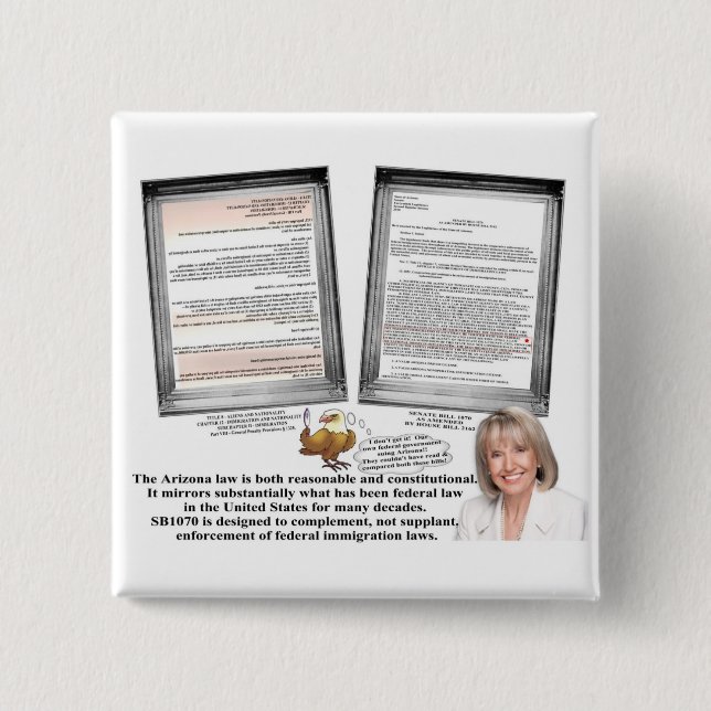 Stand mit Arizona - Unterstützungs-SB 1070 Button (Vorderseite)