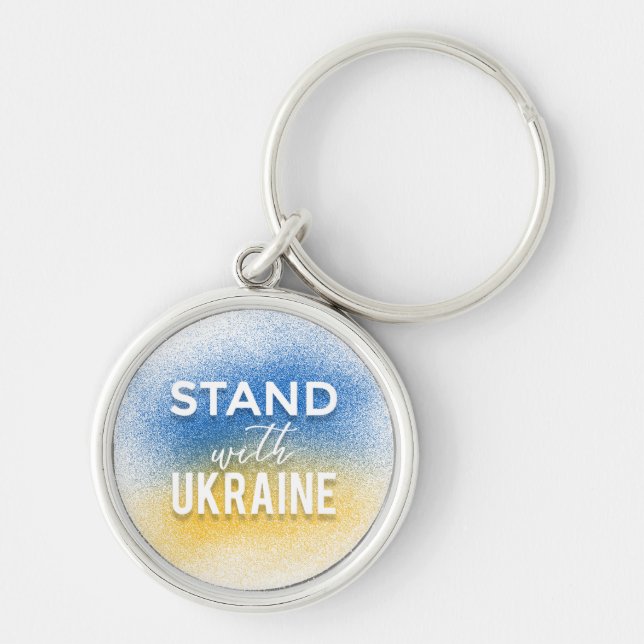 Stand mit dem Ukraine-Runden Schlüsselanhänger (Vorne)