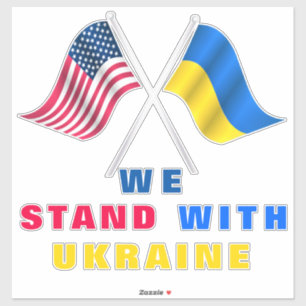 Stand mit der Ukraine-Aufkleber USA und Ukraine-Fl Aufkleber