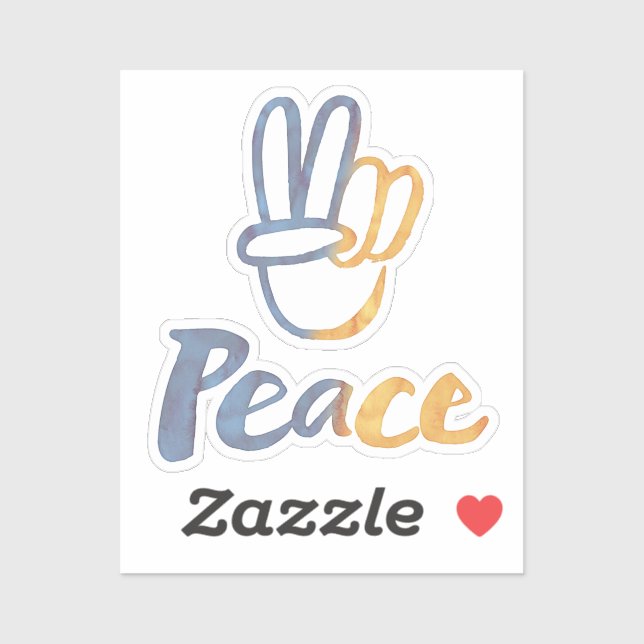 Stand mit der Ukraine - FRIEDENSymbol V-Signierfre Aufkleber (Blatt)