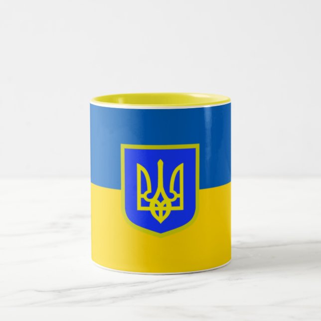 Stand mit der Ukraine | Tasse der Flagge (Mittel)