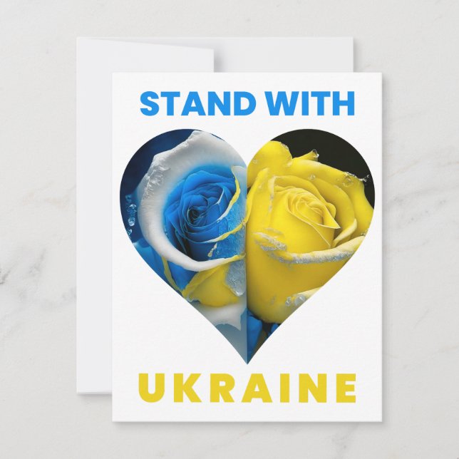 Stand mit der Ukraine, Ukraine Herzenflagge, Ukrai Mitteilungskarte (Vorderseite)