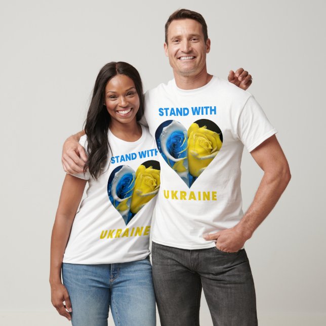 Stand mit der Ukraine, Ukraine Herzenflagge, Ukrai T-Shirt (Unisex)
