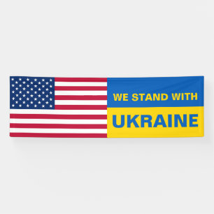 Stand mit der Ukraine USA - amerikanische Fahne So Banner