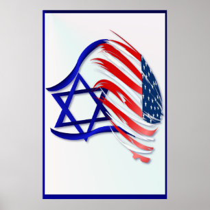 Stand mit großen Plakaten Israels Poster