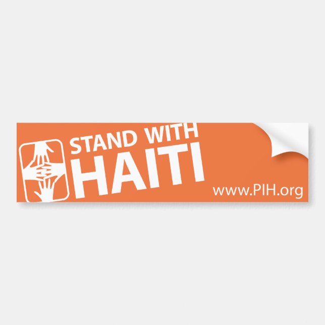 STAND MIT HAITI-Autoaufkleber Autoaufkleber (Vorne)