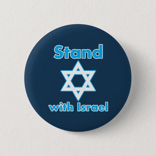 Stand mit Israel - FULL - Magen David Button (Vorderseite)