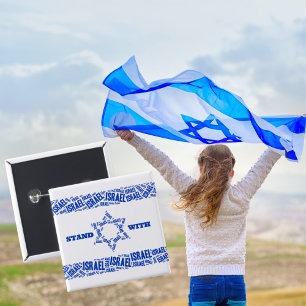 Stand mit Israel Star der David Flag Button