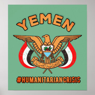 Stand mit Jemen, Goldener Adler-Emblem Poster