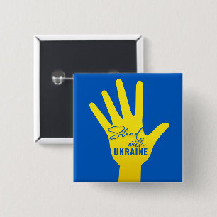 Stand mit Knopf für den ukrainischen Platz Button
