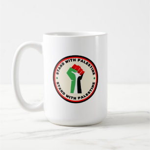 Stand mit Palästina - Faust - Flaggenfarben Kaffeetasse
