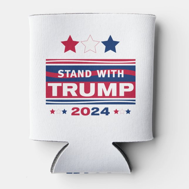 Stand mit Trump~2024~MAGA Dosenkühler (Vorderseite)